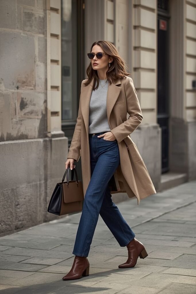 how to style a camel coat